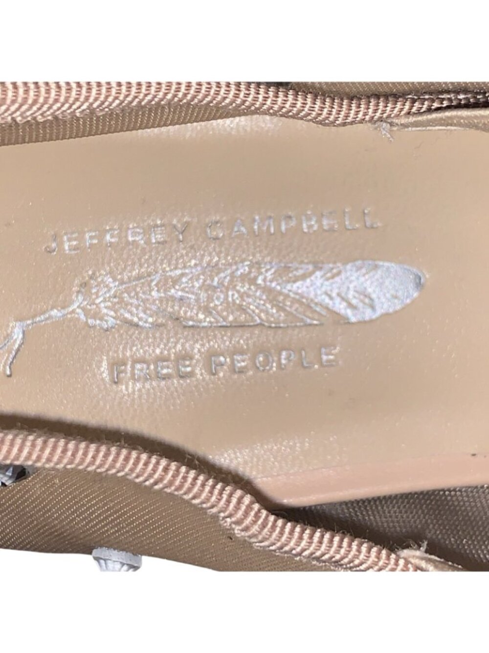 Free People Jeffrey Campbell Shine For You Rhinestone Sz8 Beige Mary Jane Flats - Picture 6 of 6